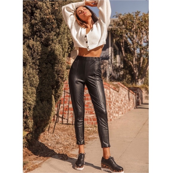 Lulus Pants - Lulu’s Black Faux Leather Pant Size Medium M